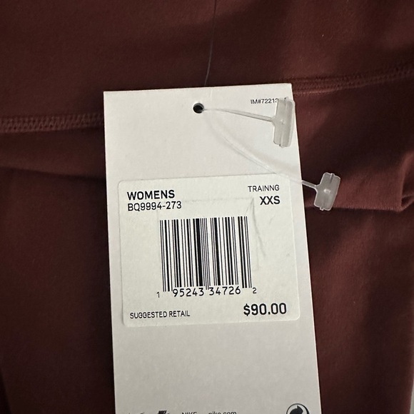 New Nike One Luxe 7/8 Mid-Rise Training Tights Womens XXS maroon BQ9994 273 - Picture 4 of 7